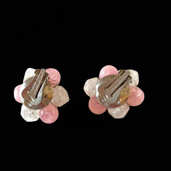 Vintage Made in Austria Pink Triple Strand Necklace Set - Picture 6 of 6